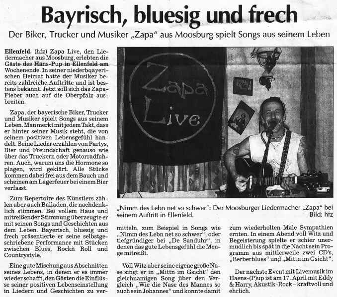 Auftritt in Ellenfeld am 20.3.2004